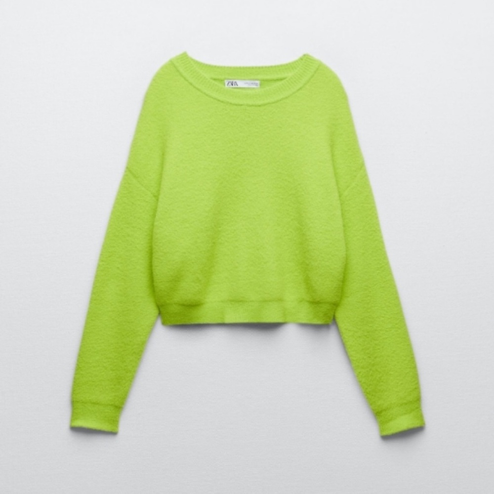 Zara SOFT TOUCH CROPPED KNIT SWEATER